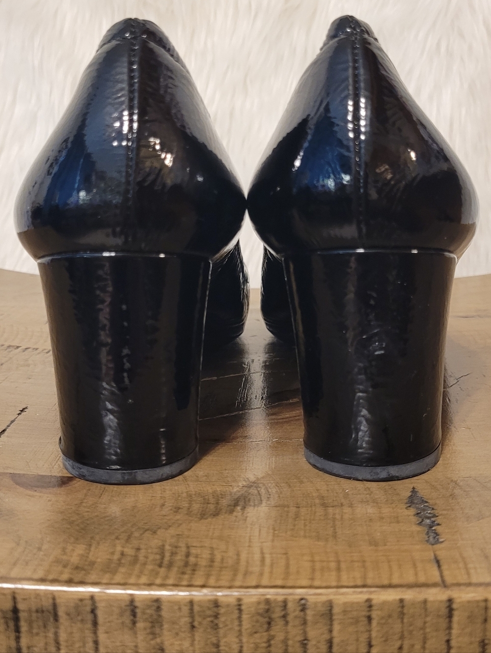 Prada Black Patent Leather Chuncky Heel s - Picture 4 of 12